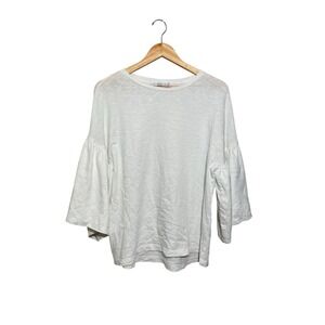 Closed Brand Cotton Knit Top Women's XS Oversized‎ Balloon Sleeve White